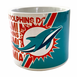 Miami Dolphins NFL Teal Orange White Ceramic Mug Authorized Official
